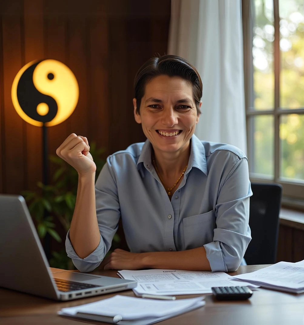 Martha Saldaña en un espacio de trabajo
